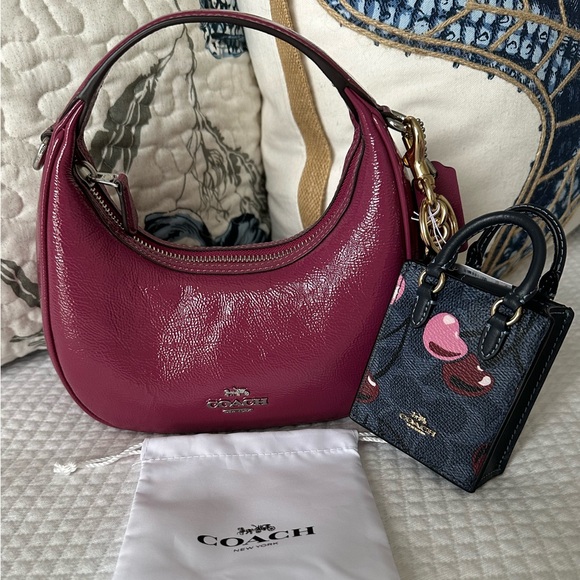 NWT | COACH North/South Mini Tote Bag Charm | Cherry Print - Picture 10 of 14